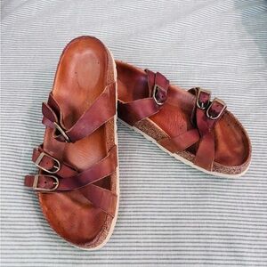 Birkenstock Franca Cognac Leather Sandals